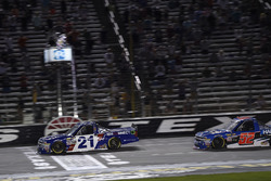 Johnny Sauter, GMS Racing, Chevrolet Silverado ISM Connect, crosses the finish line to win in Texas