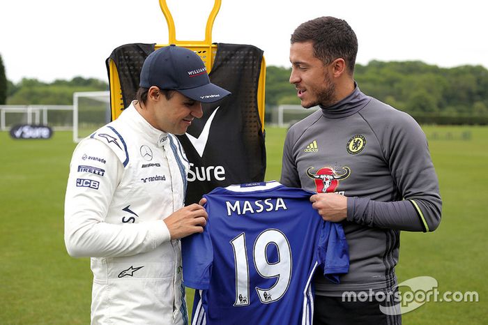 Felipe Massa, Williams con el jugador del Chelsea FC Eden Hazard