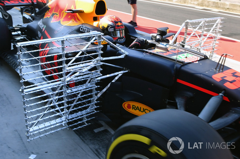 Des capteurs aérodynamiques sur la Red Bull Racing RB13 de Max Verstappen