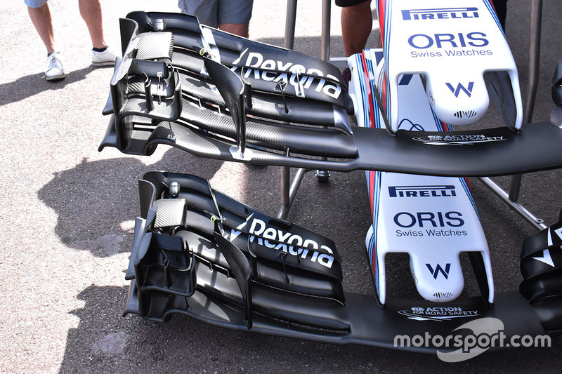 Detalle del alerón delantero del Williams FW40
