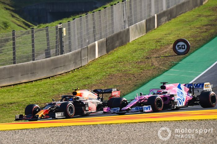 Alex Albon, Red Bull Racing RB16, Sergio Pérez, Racing Point RP20
