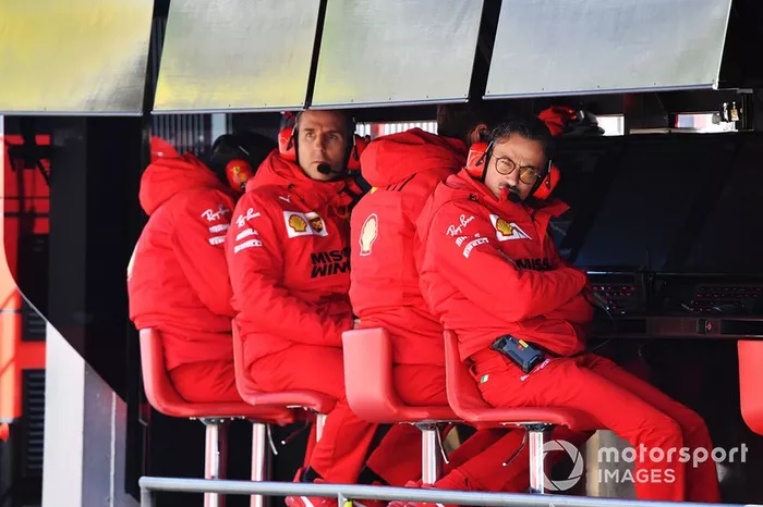 Laurent Mekies, Sporting Director, Ferrari, on the pit wall