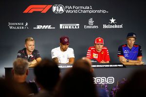 Kevin Magnussen, Haas F1 Team, Lewis Hamilton, Mercedes AMG F1, Kimi Raikkonen, Ferrari, Brendon Hartley, Scuderia Toro Rosso