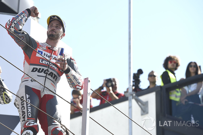 Podium: race winner Andrea Dovizioso, Ducati Team