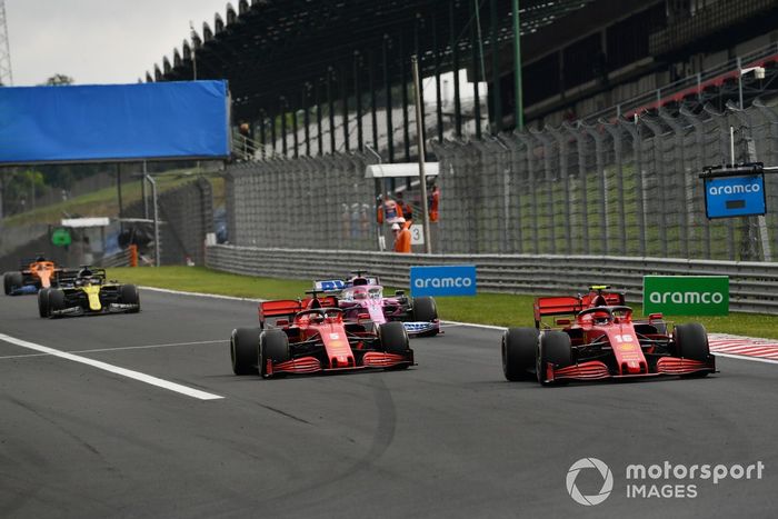 Charles Leclerc, Ferrari SF1000, Sebastian Vettel, Ferrari SF1000, Sergio Pérez, Racing Point RP20