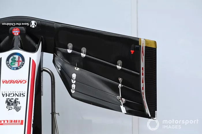 Detalle del alerón delantero del Alfa Romeo Racing C39