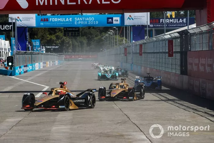Jean-Eric Vergne, DS TECHEETAH, DS E-Tense FE19, Andre Lotterer, DS TECHEETAH, DS E-Tense FE19, Antonio Felix da Costa, BMW i Andretti Motorsport, BMW iFE.18 