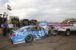 Das Auto von Jimmie Johnson, Hendrick Motorsports Chevrolet nach dem Crash