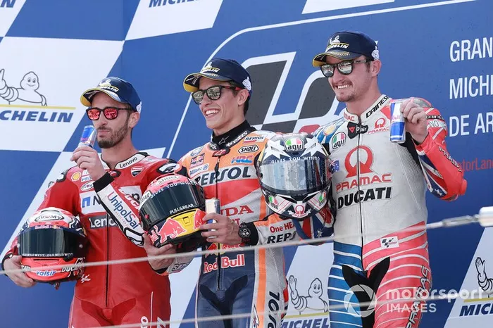 Podio: 1º Marc Márquez, 2º Andrea Dovizioso, 3º Jack Miller, Pramac Racing