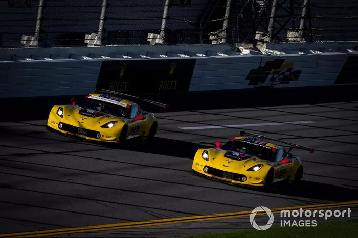 #3 Corvette Racing Corvette C7.R, GTLM: Jan Magnussen, Antonio Garcia, Mike Rockenfeller,  #4 Corvette Racing Corvette C7.R, GTLM: Oliver Gavin, Tommy Milner, Marcel Fassler