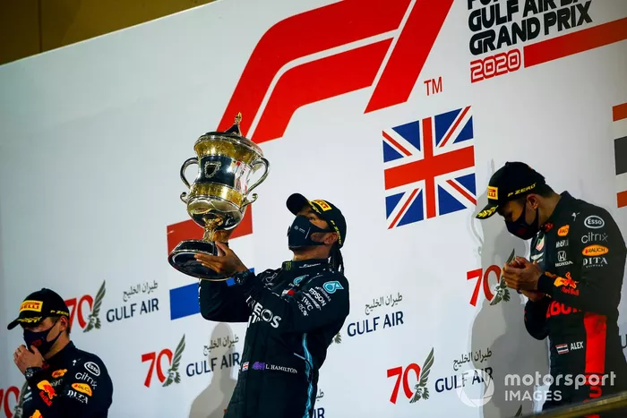 2019: 1. Lewis Hamilton, 2. Max Verstappen, 3. Alex Albon