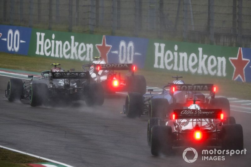 Pierre Gasly, AlphaTauri AT02, Valtteri Bottas, Mercedes W12, George Russell, Williams FW43B, Kimi Raikkonen, Alfa Romeo Racing C41