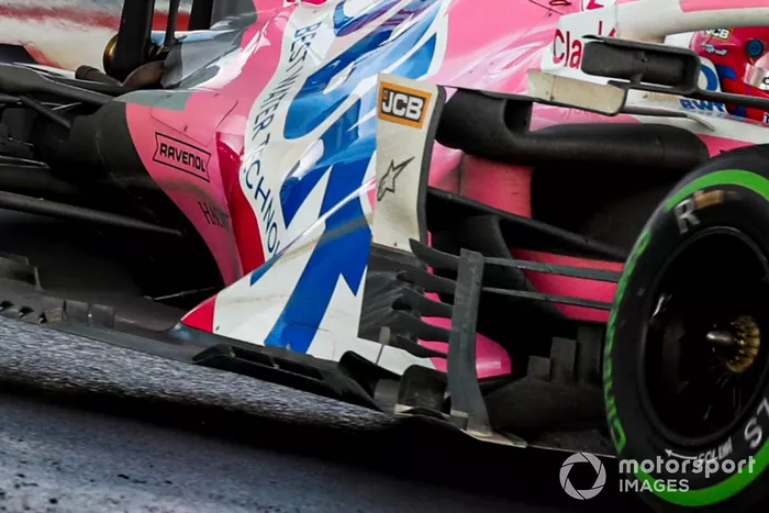 Detalle de los pontones del Racing Point RP20