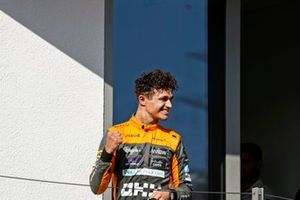 Lando Norris, McLaren, 2nd position, on the podium