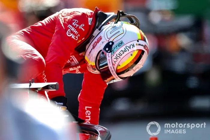 Sebastian Vettel, Ferrari, llega a Parc Ferme después de la carrera