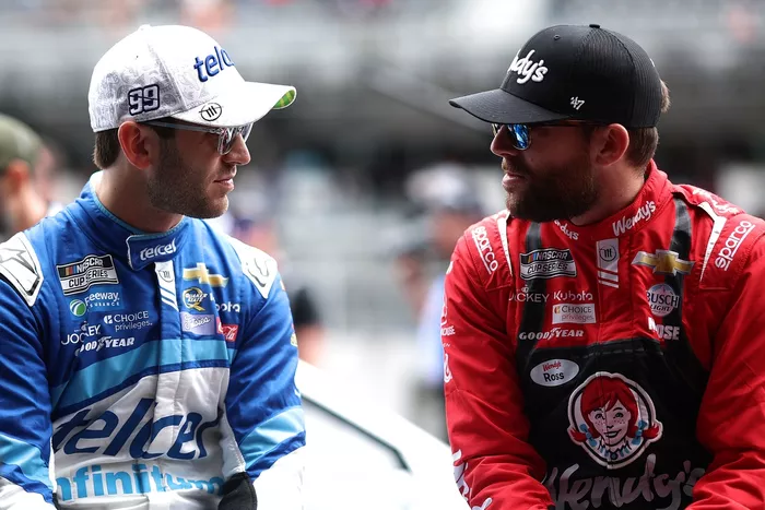Daniel Suarez, Trackhouse Chevrolet, Ross Chastain, Trackhouse Racing Chevrolet