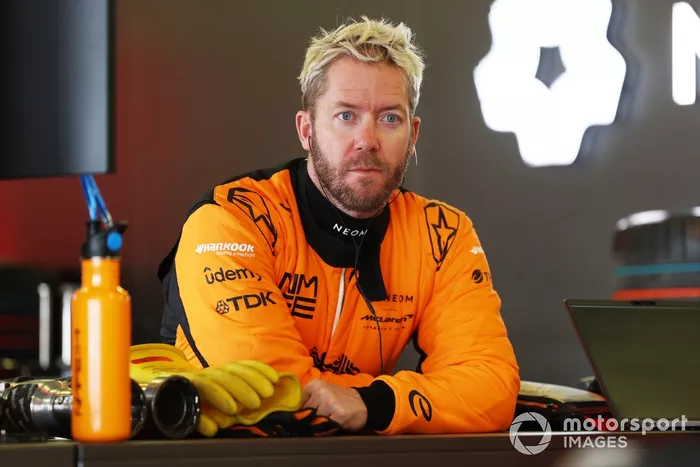 Sam Bird , NEOM McLaren Formula E Team looks on