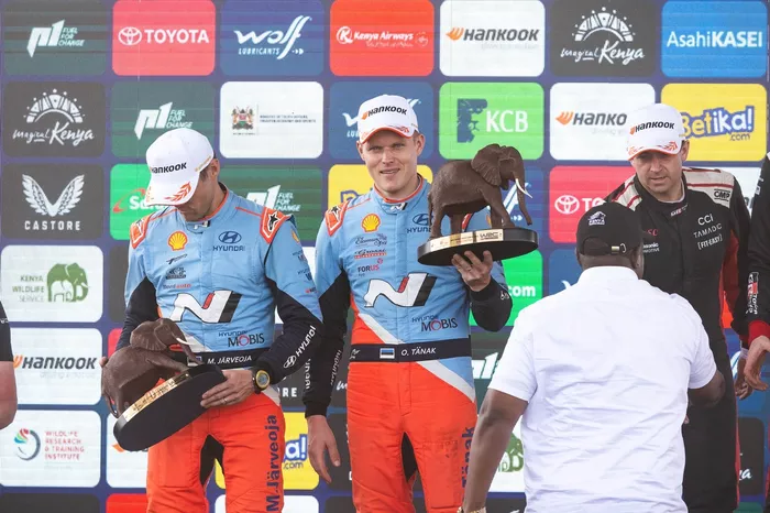 Podium: Ott Tänak, Martin Järveoja, Hyundai World Rally Team Hyundai i20 N Rally1