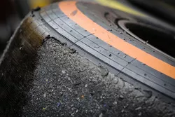 Worn Pirelli tyre
