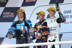 Podium: winner Brad Binder, Red Bull KTM Ajo, second place Nicolo Bulega, Sky Racing Team VR46, third place Francesco Bagnaia, Aspar Team Mahindra
