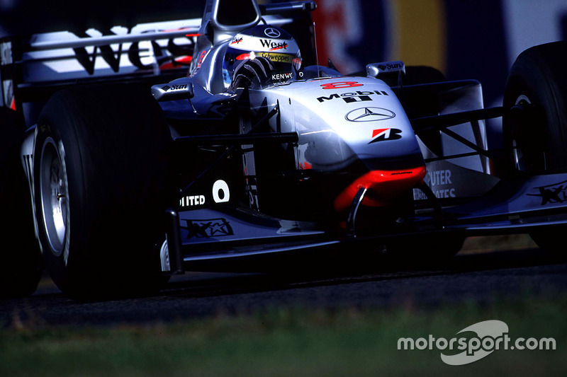 Mika Hakkinen, McLaren leads