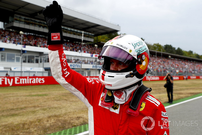 Sebastian Vettel, Ferrari, tras lograr la pole