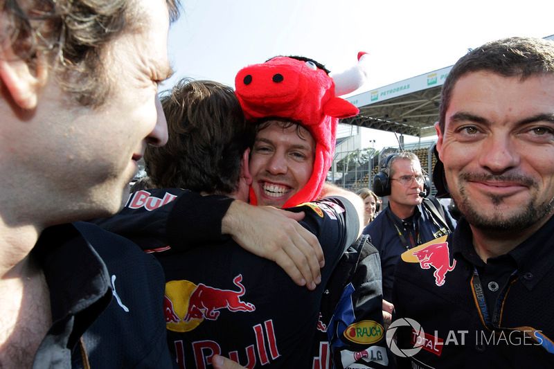 Ganador de la carrera Sebastian Vettel, Red Bull Racing