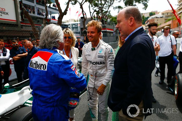 Keke y Nico Rosberg con el Príncipe Alberto de Mónaco