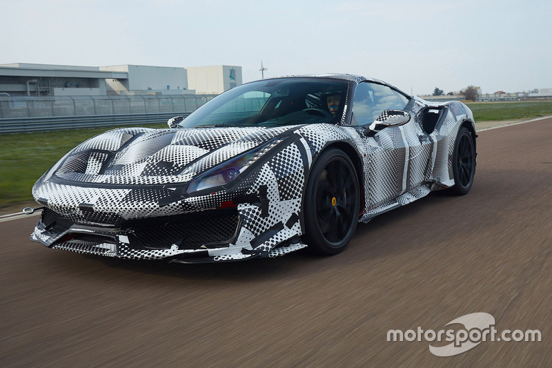 Valentino Rossi is testing the Ferrari 488 Pista