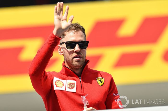 Sebastian Vettel, Ferrari on the drivers parade