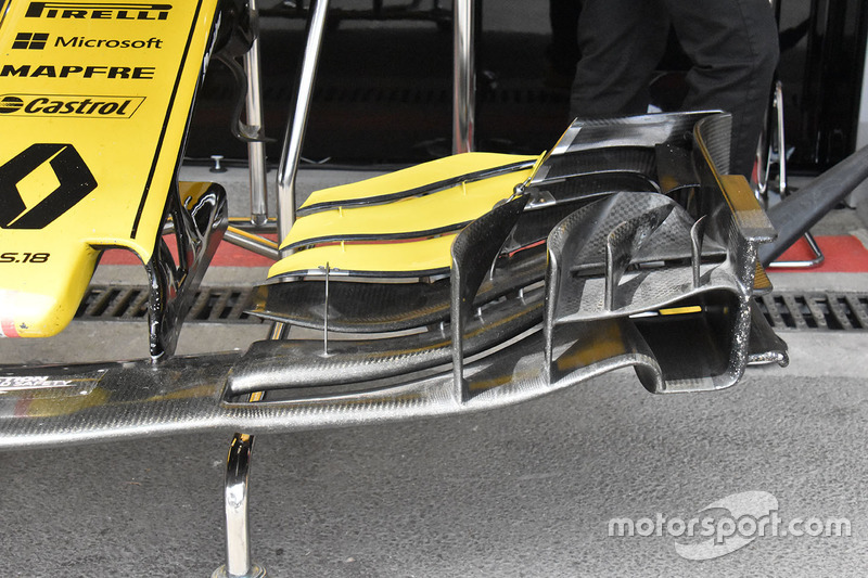 Detalle del alerón delantero del Renault Sport F1 Team R.S. 18