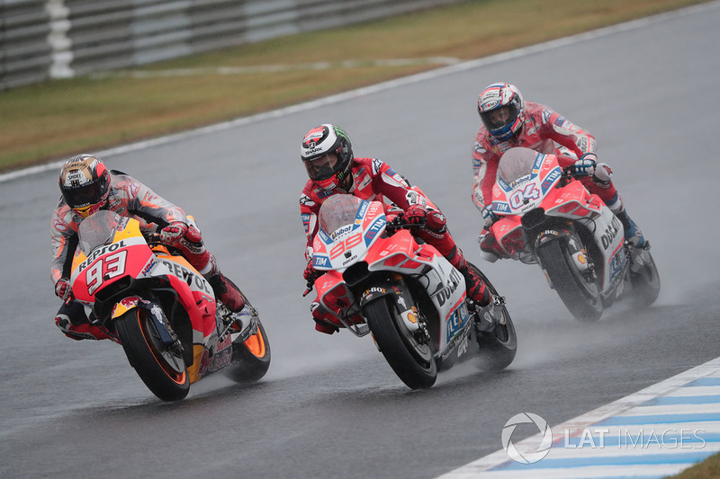 Marc Marquez, Repsol Honda Team, Jorge Lorenzo, Ducati Team, Andrea Dovizioso, Ducati Team