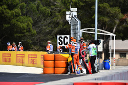 Marshals show the Safety car sign