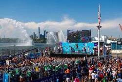 Jean-Eric Vergne, Techeetah, wins, followed byLucas di Grassi, Audi Sport ABT Schaeffler, Daniel Abt, Audi Sport ABT Schaeffler