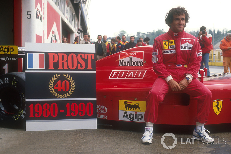 Alain Prost, Ferrari, 40 GP zaferini kutluyor