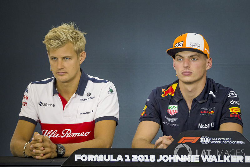 Marcus Ericsson, Sauber and Max Verstappen, Red Bull Racing in press conference