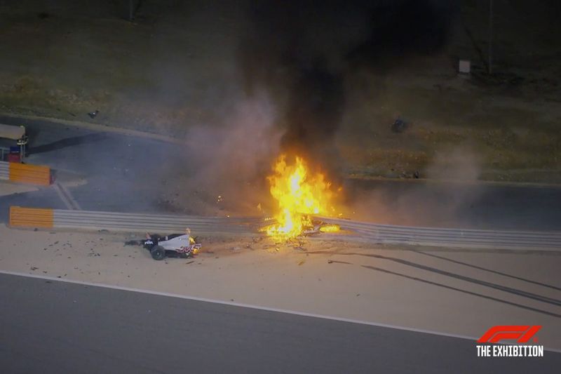 El coche de Romain Grosjean de su accidente de 2020