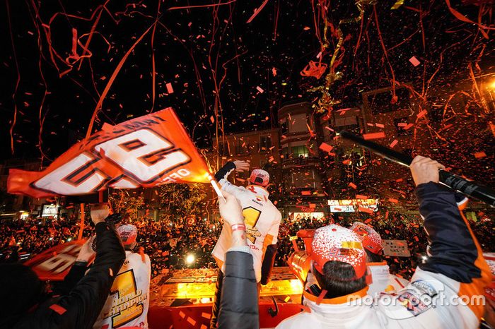 Campeón 2018 Marc Márquez, Repsol Honda Team celebra en Cervera