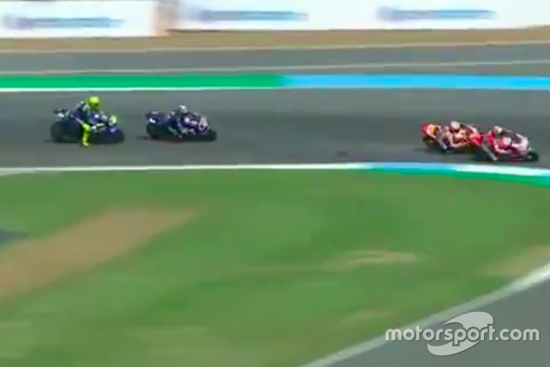 Valentino Rossi in lotta con Maverick Viñales