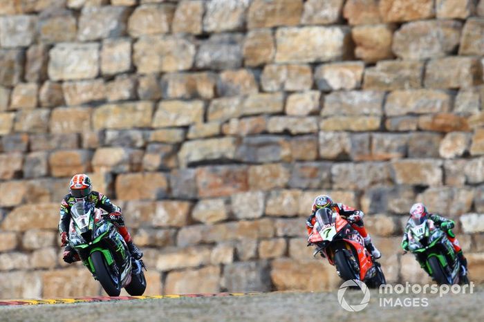 Jonathan Rea, Kawasaki Racing, Chaz Davies, Aruba.it Racing-Ducati Team, Leon Haslam, Kawasaki Racing