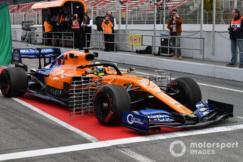 Lando Norris, McLaren MCL34 met aero sensors