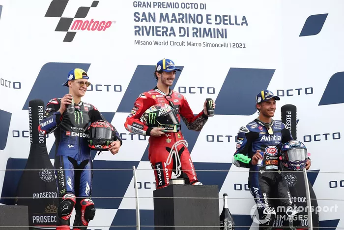 Francesco Bagnaia, Ducati Team, Fabio Quartararo, Yamaha Factory Racing, Enea Bastianini, Esponsorama Racing