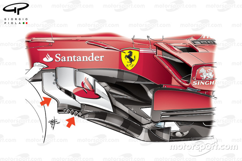 Ferrari SF70H new bargeboard, Malaysia GP