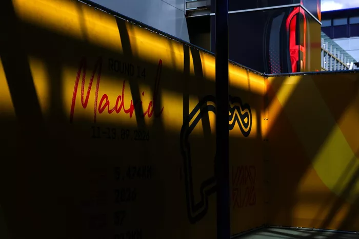 Madrid signage in the paddock