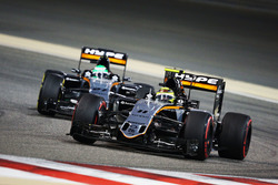 Sergio Perez, Sahara Force India F1 VJM09 leads team mate Nico Hulkenberg, Sahara Force India F1 VJM