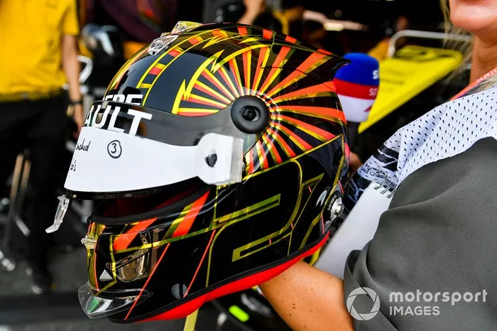 El casco de Nico Hulkenberg, del equipo Renault F1, para el GP de Alemania