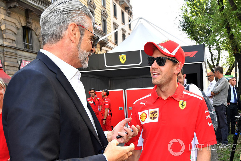 Мауріціо Аррівабене, керівник команди Ferrari, та Себастьян Феттель, Ferrari