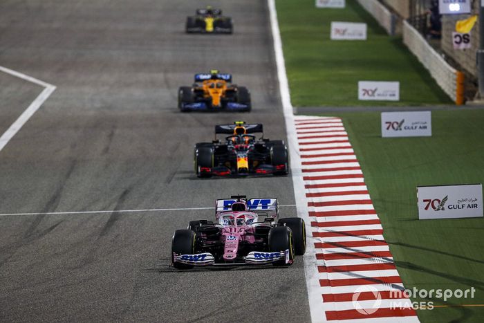 Sergio Pérez, Racing Point RP20, Alex Albon, Red Bull Racing RB16, Lando Norris, McLaren MCL35