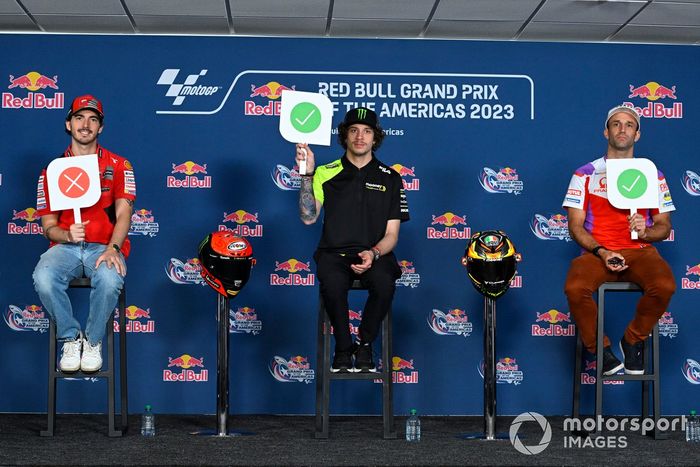 Francesco Bagnaia, Equipo Ducati, Marco Bezzecchi, VR46 Racing Team, Johann Zarco, Pramac Racing