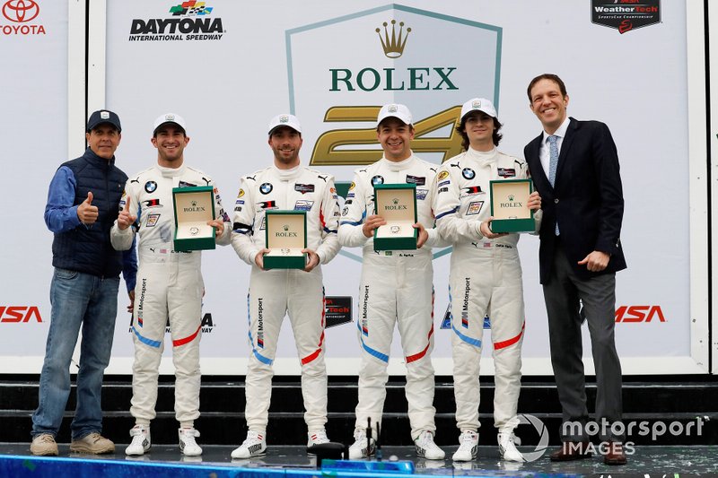 #25 BMW Team RLL BMW M8 GTE, GTLM: Augusto Farfus, Connor De Phillippi, Philipp Eng, Colton Herta, podium